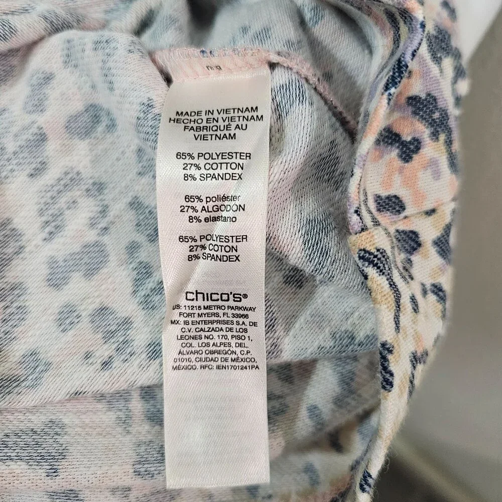 Chico's Weekends Utility Animal Print Zip Up Hoodie Jacket Sz L 16 Casual Active - Picture 9 of 10